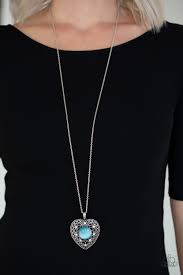 Paparazzi Necklace - One Heart - Blue