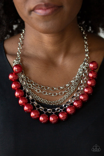 Paparazzi Necklace - One Way Wall Street - Red