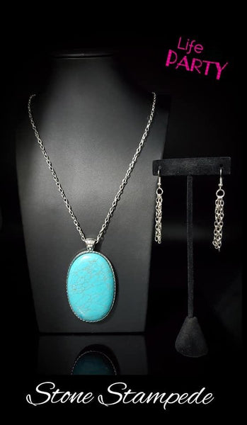 Paparazzi Necklace - Stone Stampede - Blue