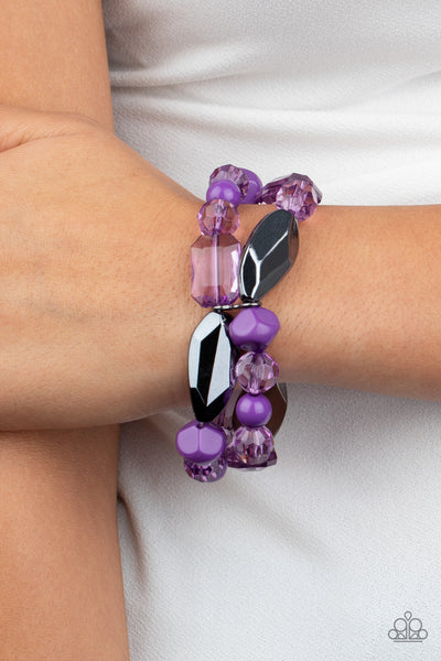 Paparazzi Bracelet - Rockin' Rock Candy - Purple