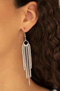 Paparazzi Earrings - Singing In The Reign - White