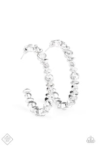 Paparazzi Earring - Can I Have Your Attention? - White Hoop