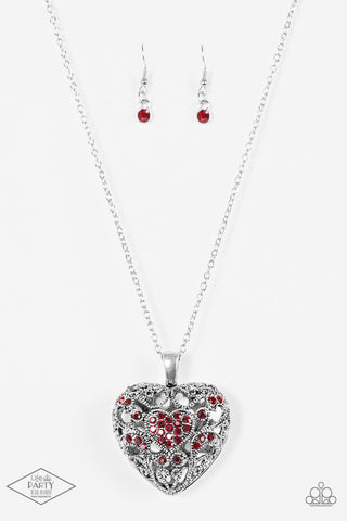 Paparazzi Necklace - Heartless Heiress - Red