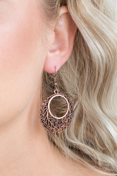 Paparazzi Earrings - Grapevine Glamorous - Copper
