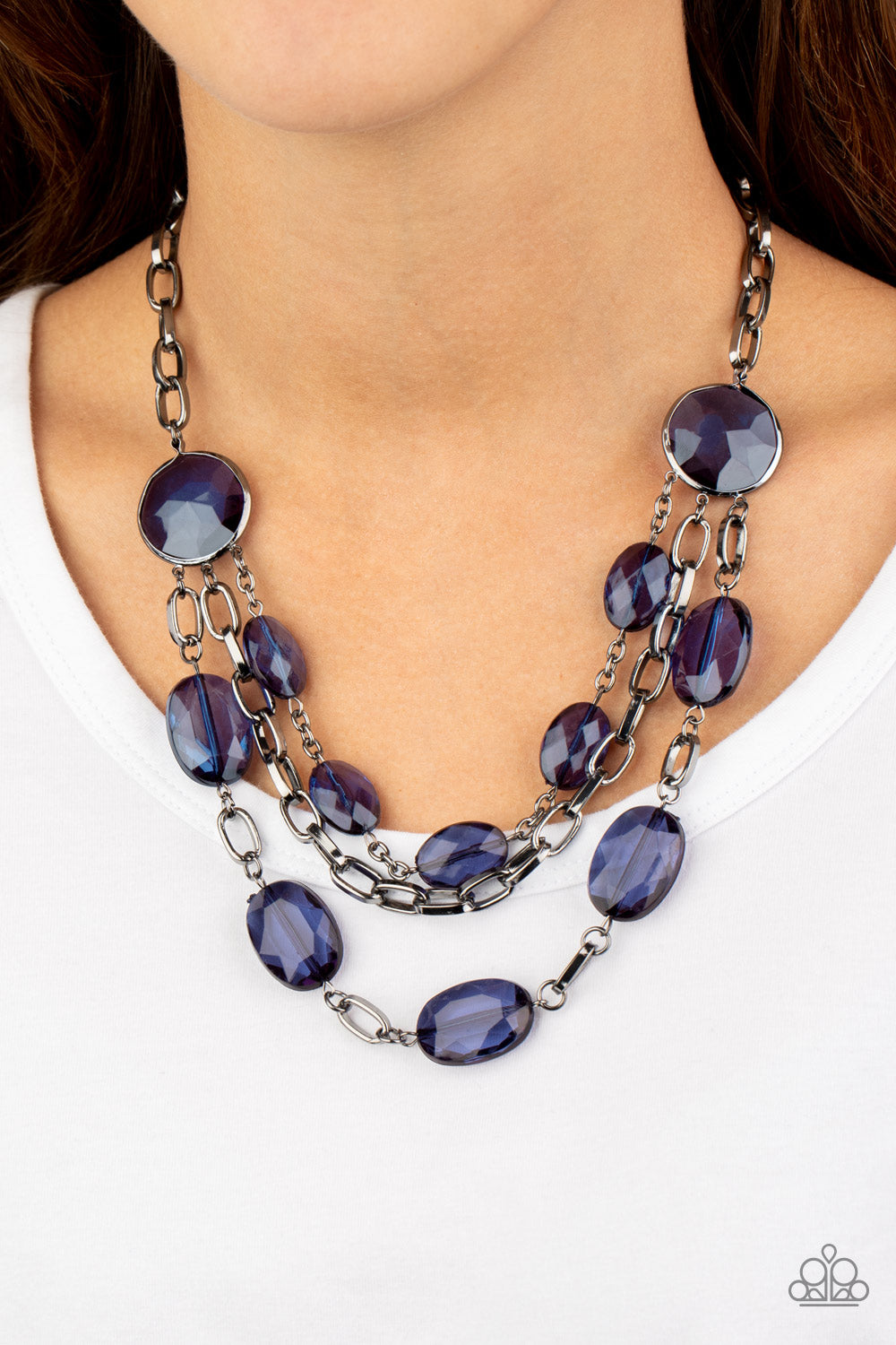 Paparazzi Necklace - I Need A Glow-cation - Blue