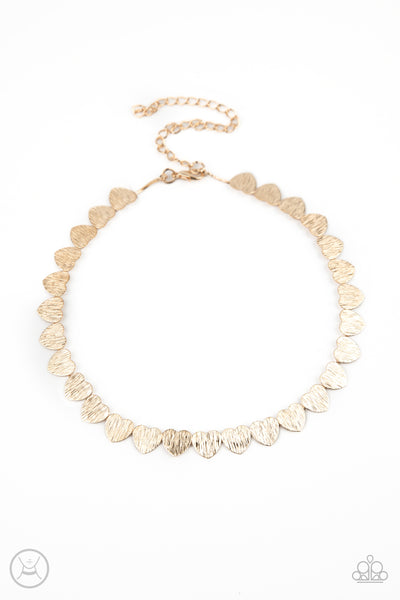 Paparazzi Necklace - Playing HEART To Get - Gold Choker