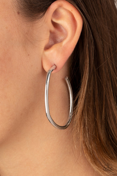 Paparazzi Earring - Rough It Up - Silver