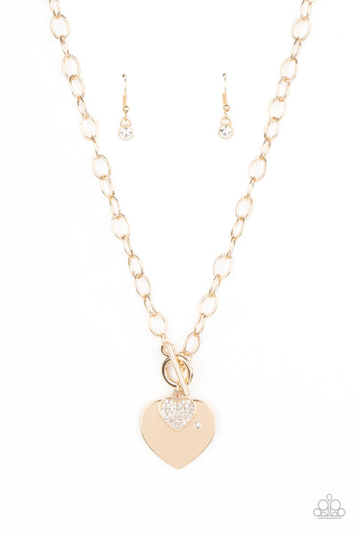Paparazzi Necklace - Heart-Stopping Sparkle - Gold