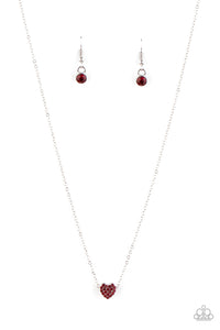 Paparazzi Necklace - Hit 'Em Where It HEARTS - Red