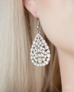 Paparazzi Earrings - Sparkle Brighter - White