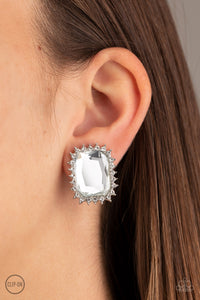 Paparazzi Earring - Insta-Famous White Clip-On