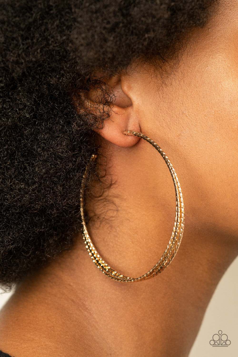 Paparazzi Earring - Watch and Learn - Gold Hoop