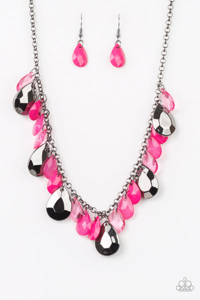 Paparazzi Necklace - Hurricane Season - Pink