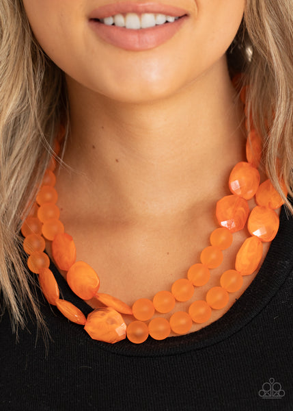 Paparazzi Necklace - Arctic Arc - Orange