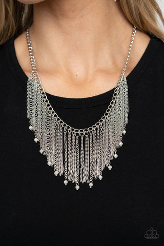 Paparazzi Necklace - Cue The Fireworks - White