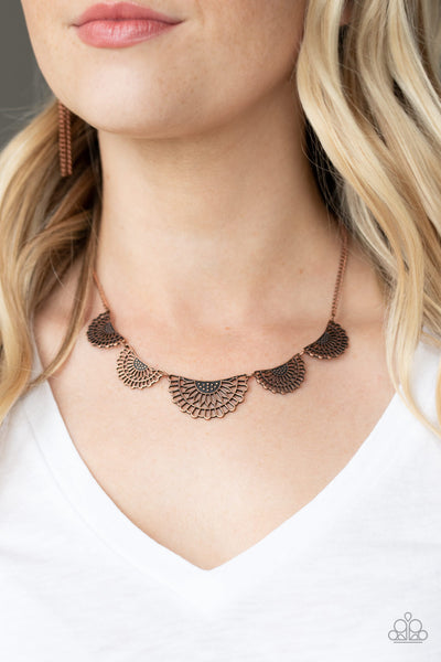 Paparazzi Necklace - Fanned Out Fashion - Copper