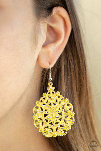 Paparazzi Earring - Floral Affairs - Yellow
