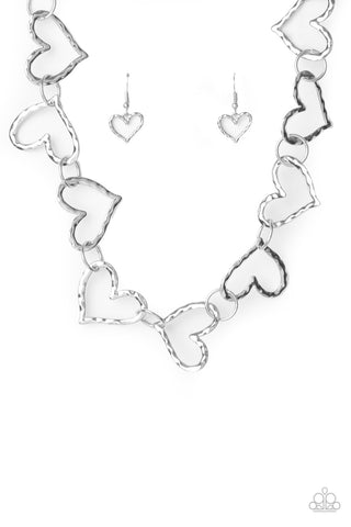 Paparazzi Necklace - Vintagely Valentine - Silver