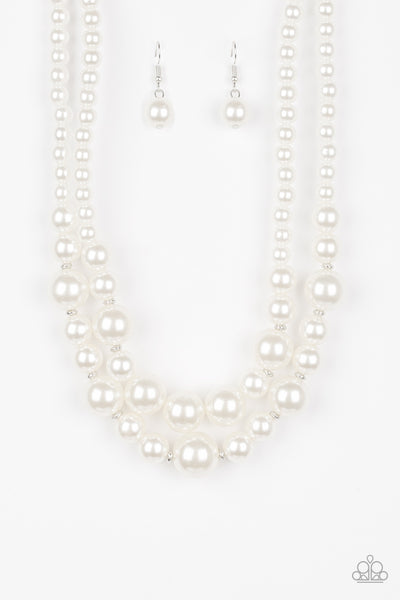 Paparazzi Necklace - The More The Modest - White