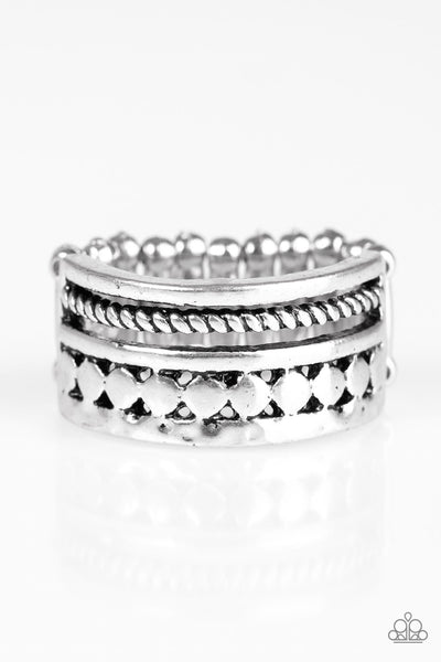 Paparazzi Ring - Textile Tease - Silver