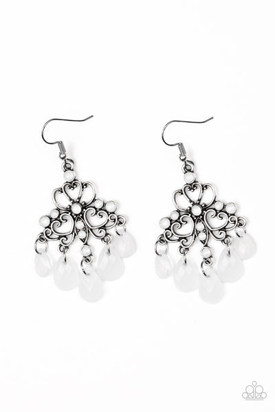 Paparazzi Earring - Dip It GLOW - White