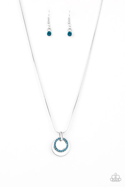 Paparazzi Necklace - Front and CENTERED - Blue