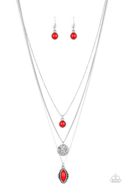 Paparazzi Necklace - Tide Drifter - Red