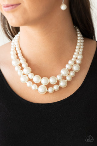 Paparazzi Necklace - The More The Modest - White