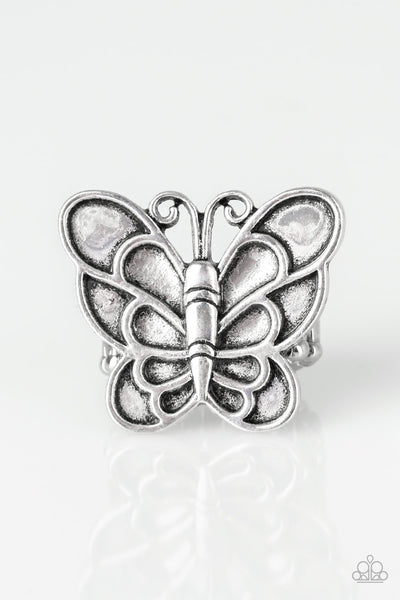 Paparazzi Ring - Sky High Butterfly - Silver