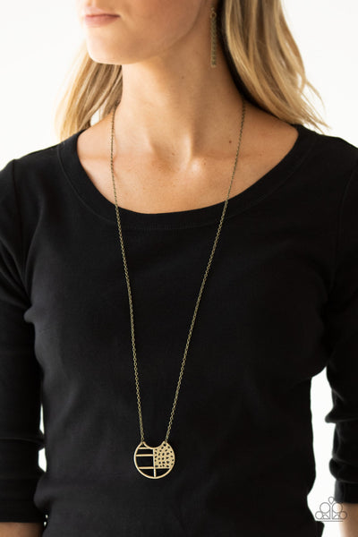 Paparazzi Necklace - Abstract Aztec - Brass