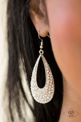 Paparazzi Earring - Big-Time Spender - White