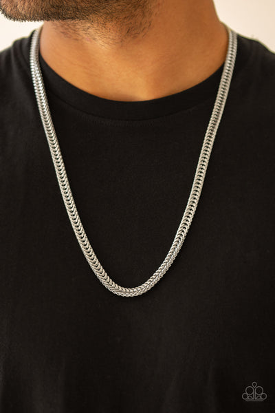 Paparazzi Necklace - Knockout King - Silver Urban