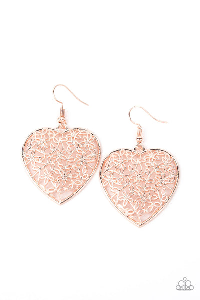 Paparazzi Earring - Let Your Heart Grow - Rose Gold