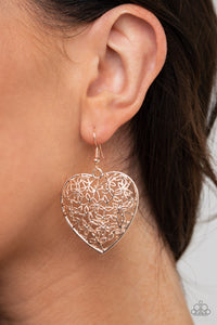 Paparazzi Earring - Let Your Heart Grow - Rose Gold
