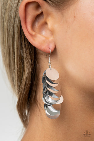 Paparazzi Earring - Now You Sequin It - Silver
