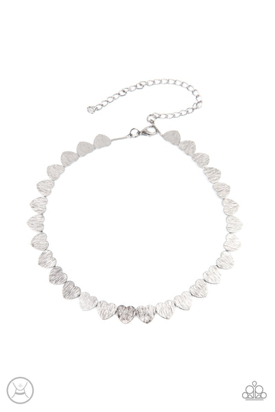 Paparazzi Necklace - Playing HEART To Get - Silver Choker