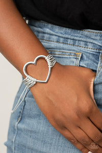 Paparazzi Bracelet - Playing With My HEARTSTRINGS - Silver