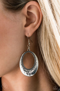 Paparazzi Earring - Tempest Texture - Silver