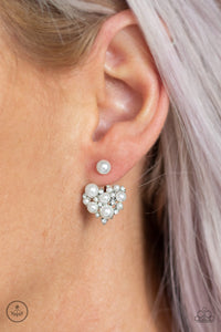 Paparazzi Earring -  Star-Studded Success - White Jackets