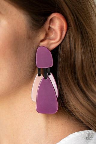 Paparazzi Earring -  All FAUX One - Purple