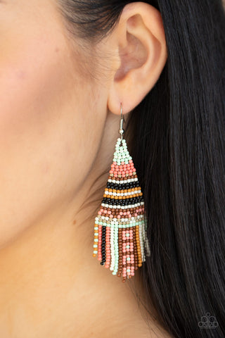 Paparazzi Earring - Beaded Bohemian - Green