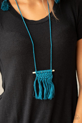 Paparazzi Necklace - Between You and Macrame - Blue