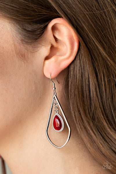 Paparazzi Earring - Ethereal Elegance - Red