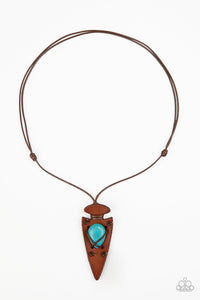 Paparazzi Urban Collection - Hold Your ARROWHEAD Up High - Blue Necklace