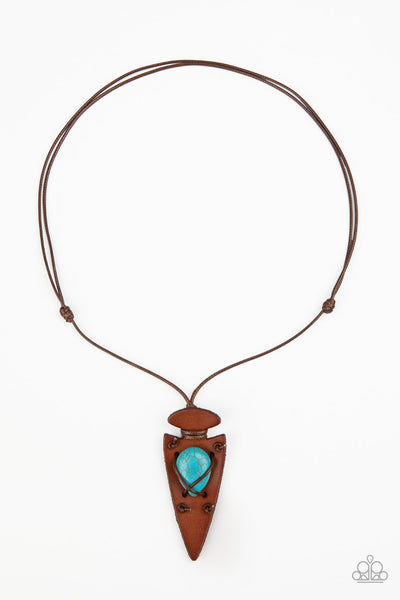 Paparazzi Urban Collection - Hold Your ARROWHEAD Up High - Blue Necklace