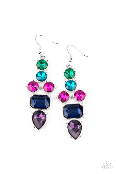 Paparazzi Earring - Look At Me GLOW! - Blue Multi