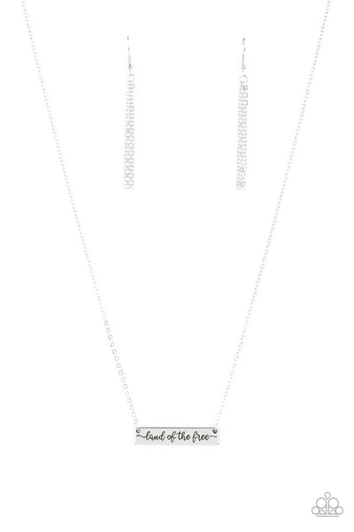 Paparazzi Necklace - Land Of The Free - Silver