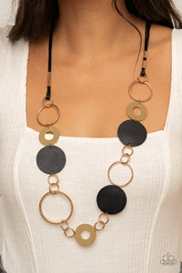 Paparazzi Necklace - Sooner Than LEATHER - Black Gold