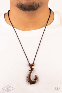 Paparazzi Urban Necklace - Off The Hook - Brown