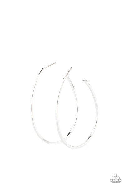 Paparazzi Earring - Cool Curves - Silver Hoops